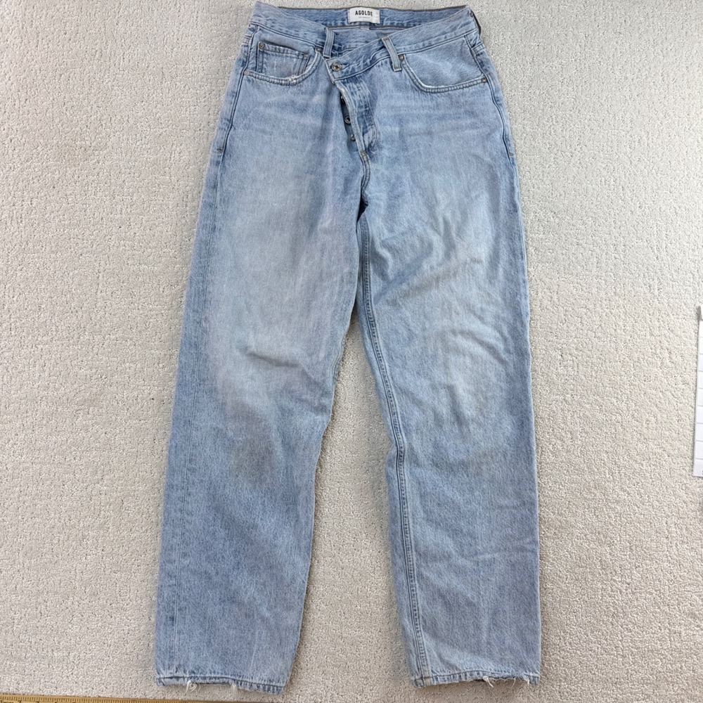 AGOLDE Criss Cross Upsize Jean Suburbia Light Wash Distressed A097-983 Size 27